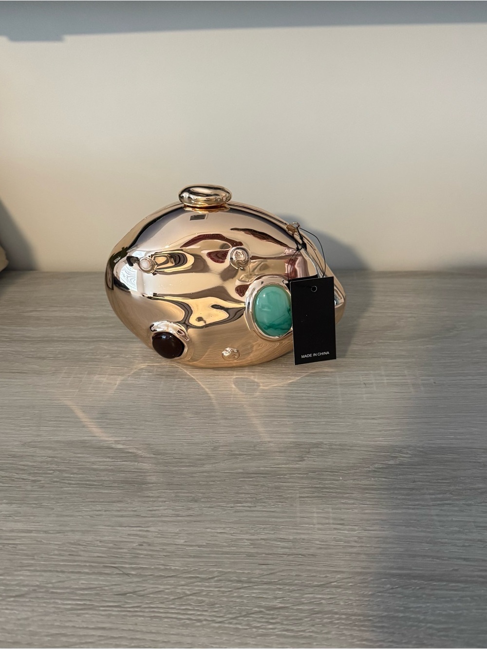 Gold Stone Clutch Bag - Picture 2 of 6